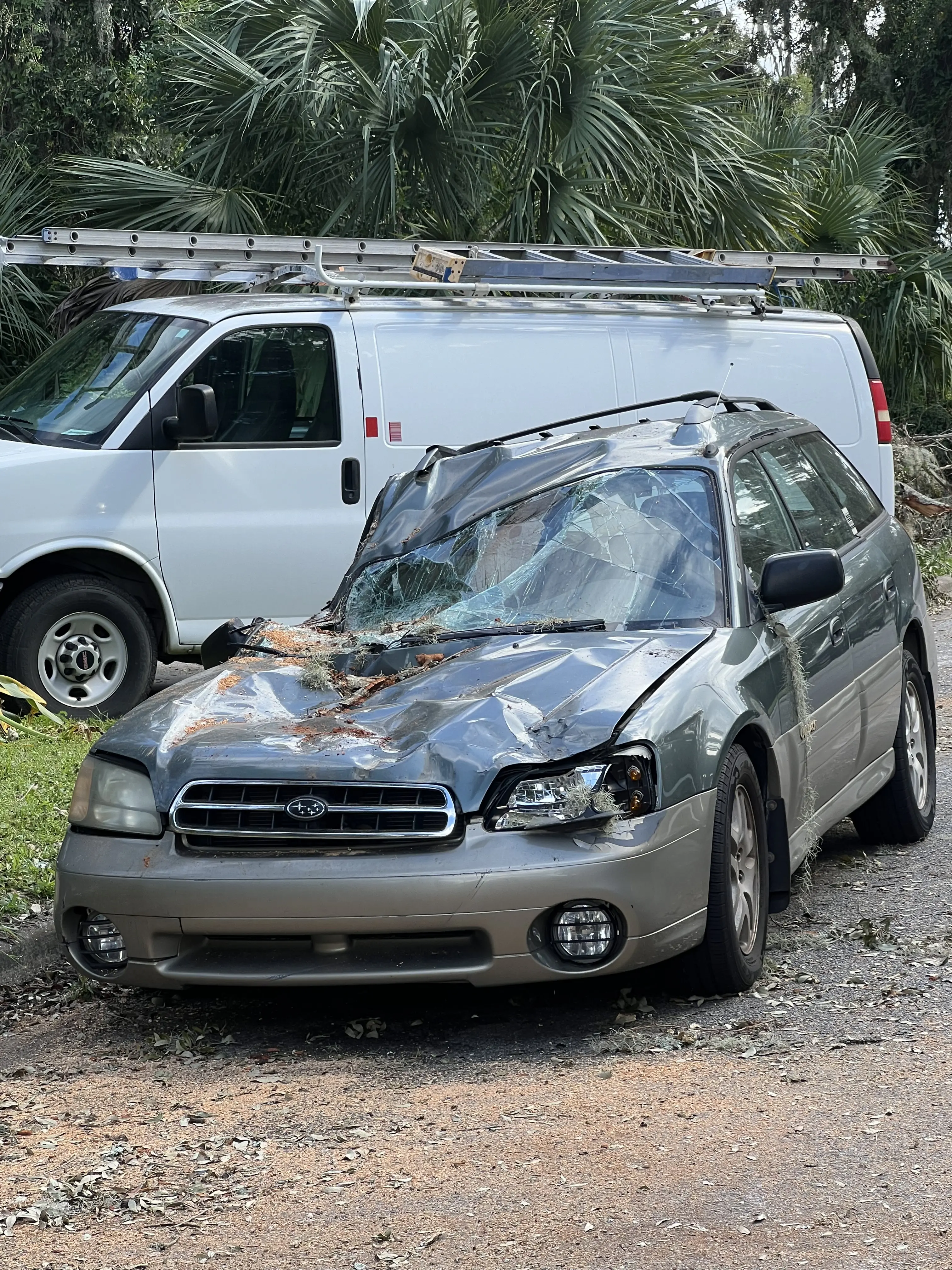 smashed car